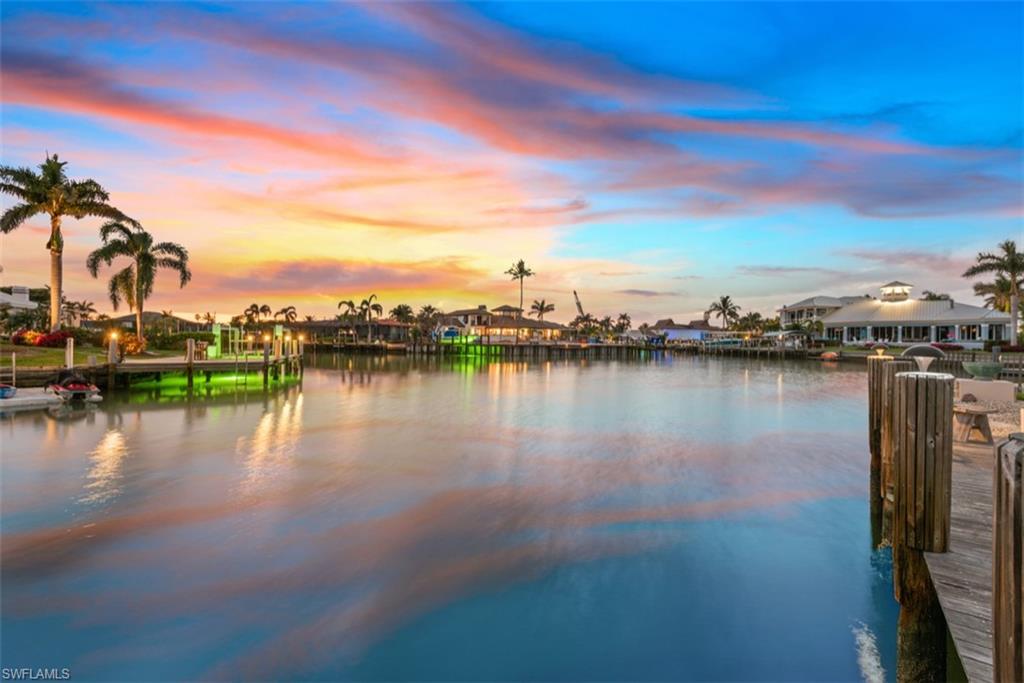 Canal at sunset from the dock